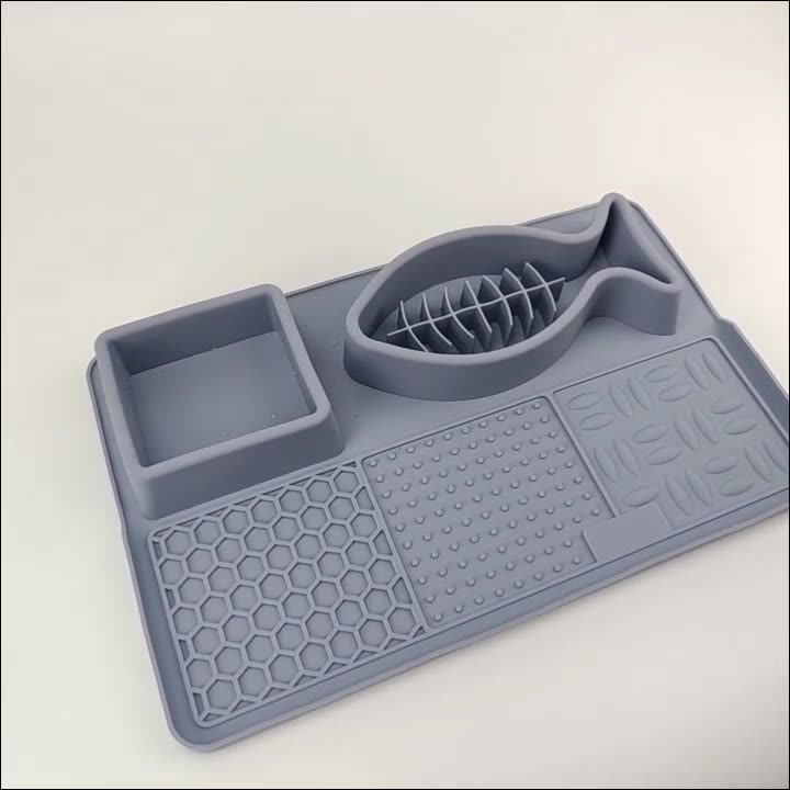 KFX-2501309 Multifunctional Slow Feeder Bowl and Licking Mat for Dogs and Cats with Suction Cups