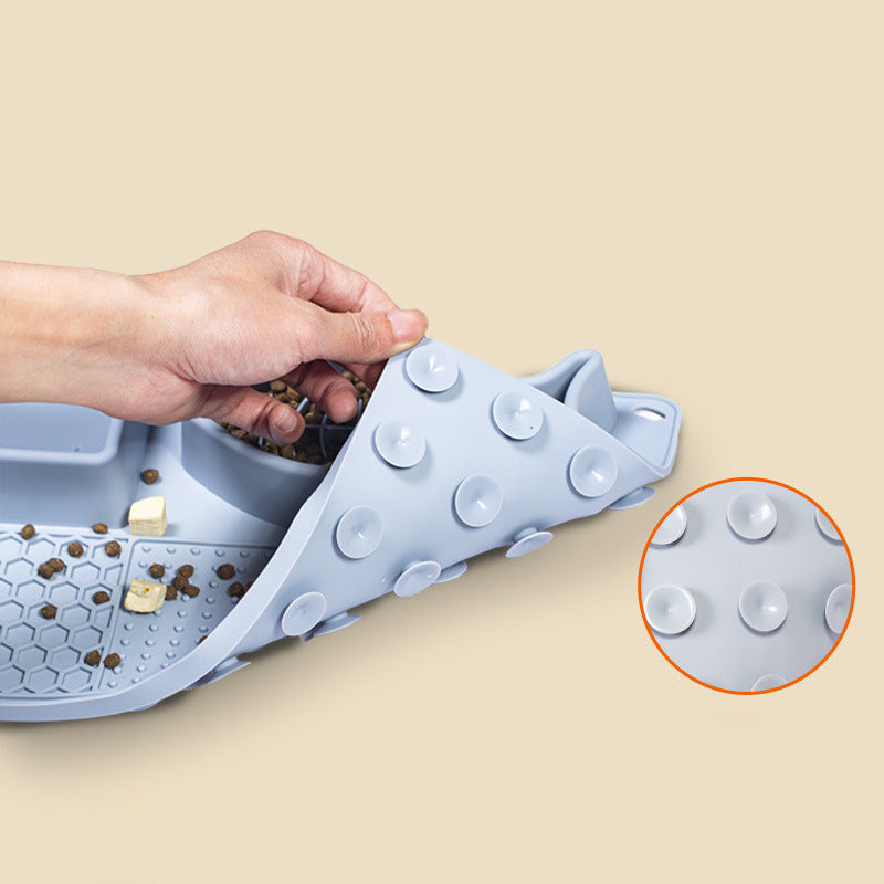 KFX-2501309 Multifunctional Slow Feeder Bowl and Licking Mat for Dogs and Cats with Suction Cups