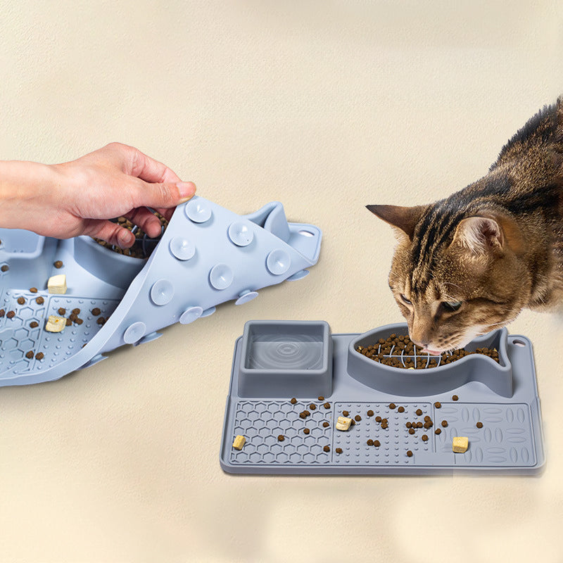 KFX-2501309 Multifunctional Slow Feeder Bowl and Licking Mat for Dogs and Cats with Suction Cups