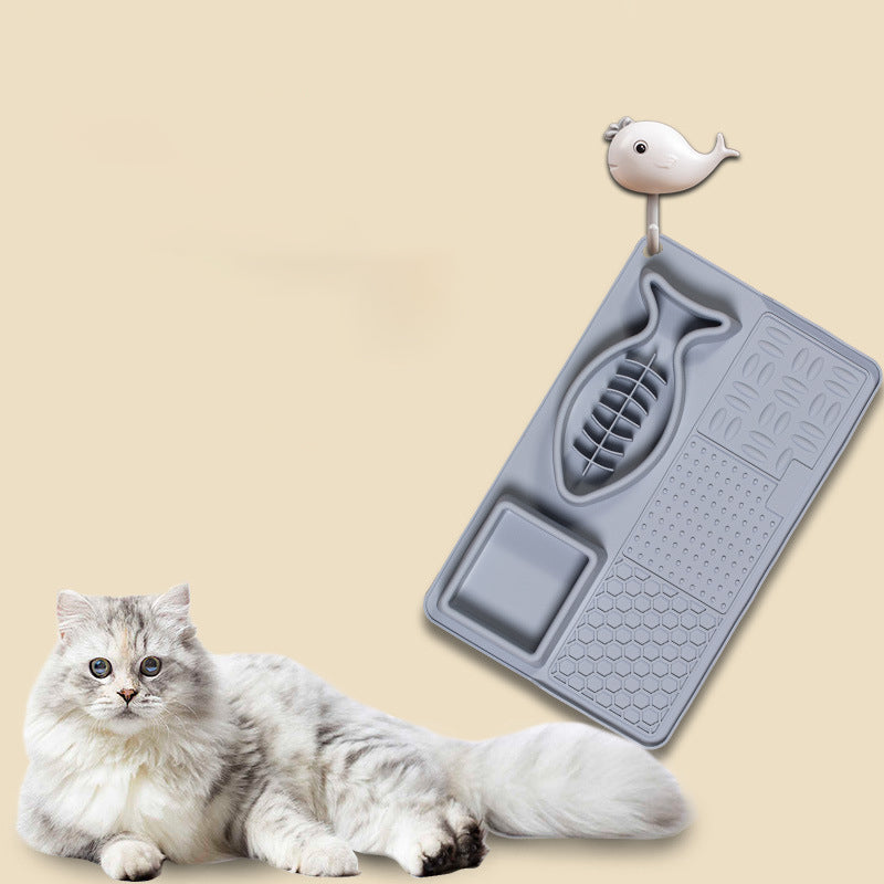 KFX-2501309 Multifunctional Slow Feeder Bowl and Licking Mat for Dogs and Cats with Suction Cups
