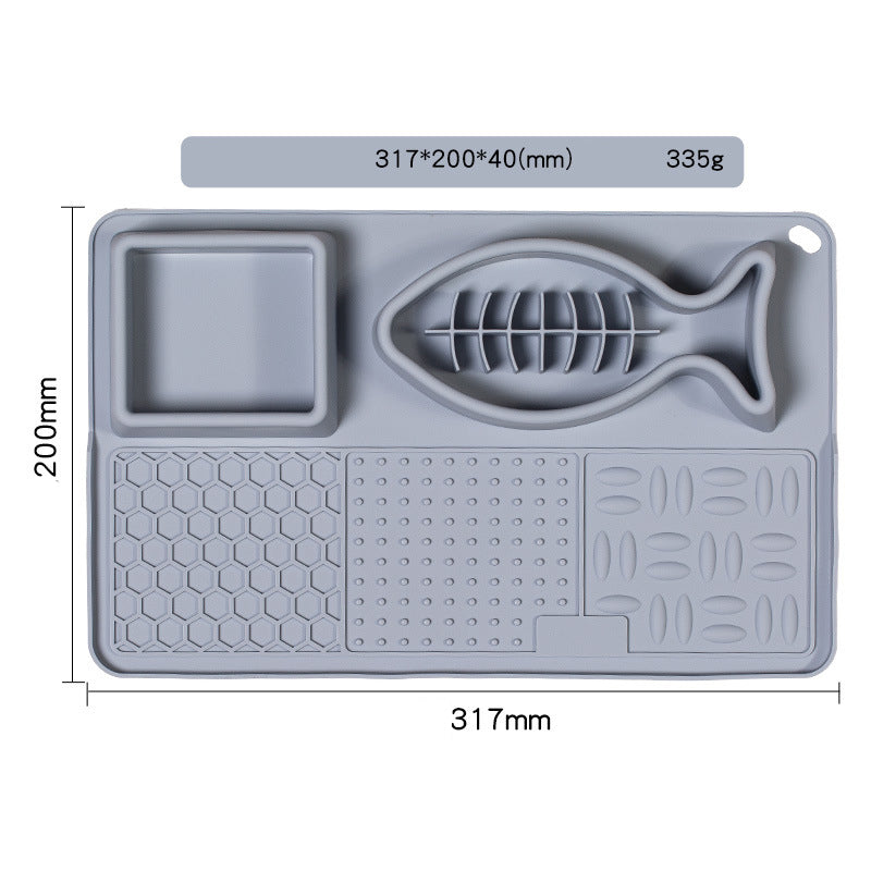 KFX-2501309 Multifunctional Slow Feeder Bowl and Licking Mat for Dogs and Cats with Suction Cups