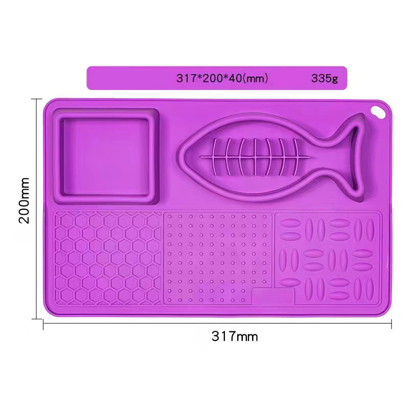 KFX-2501309 Multifunctional Slow Feeder Bowl and Licking Mat for Dogs and Cats with Suction Cups