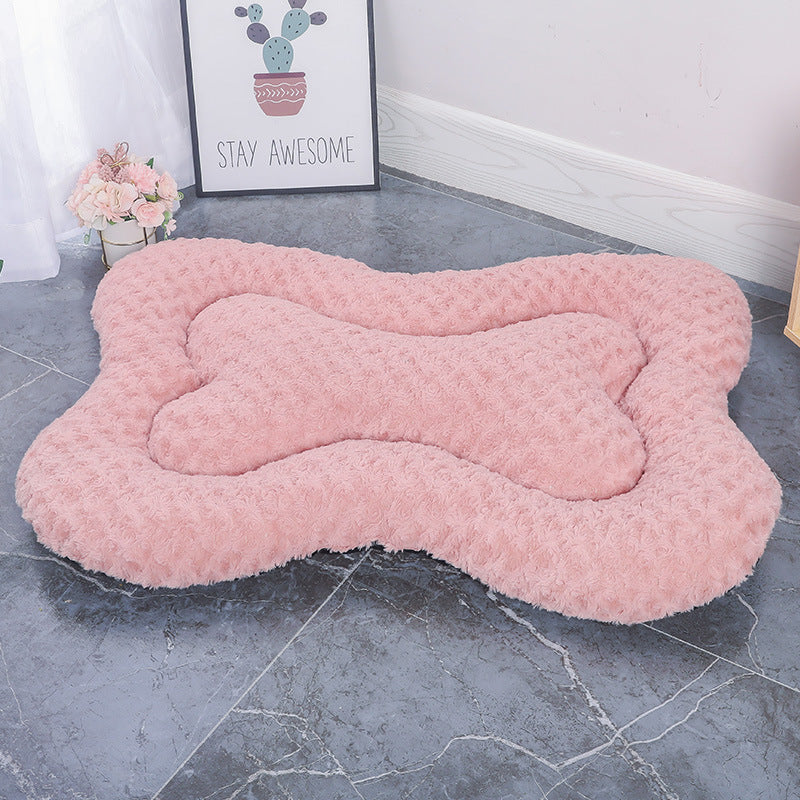 KFX-2502973 Universal Rose Pattern Plush Pet Mat for Dogs and Cats in Various Sizes and Colors