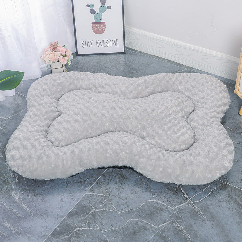 KFX-2502973 Universal Rose Pattern Plush Pet Mat for Dogs and Cats in Various Sizes and Colors