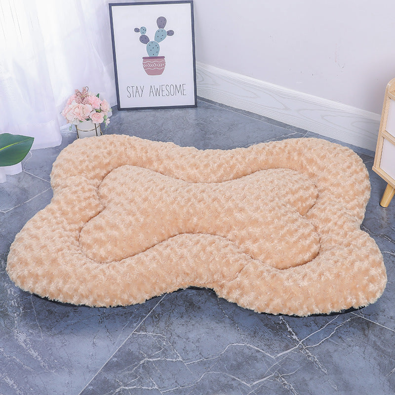 KFX-2502973 Universal Rose Pattern Plush Pet Mat for Dogs and Cats in Various Sizes and Colors