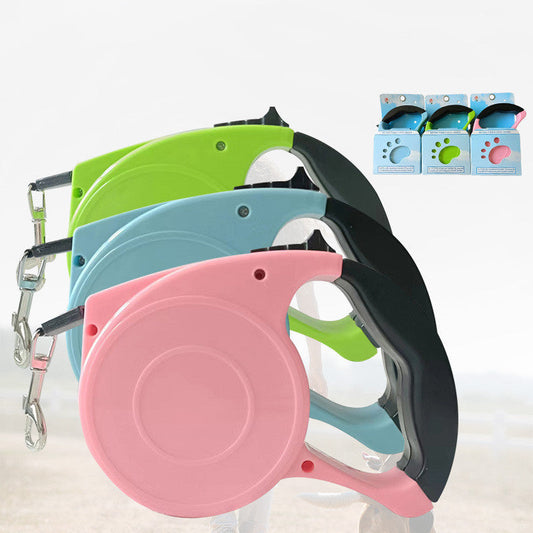 KFX-2506685 Automatic Retractable Pet Leash - Multifunctional Design in Blue, Pink, and Green, Made of Durable ABS, 15X10cm Size