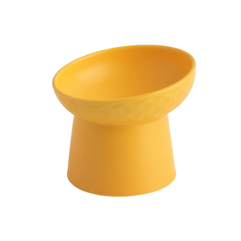 KFX-2507069 Oblique High Foot Ceramic Pet Bowl in Candy Colors - 13.3cm