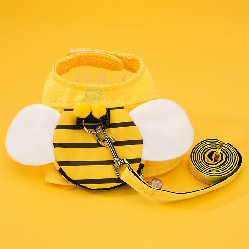 KFX-2508349 Stylish Bee Suspender Set with Cat Harness and Leash for Fun Walks