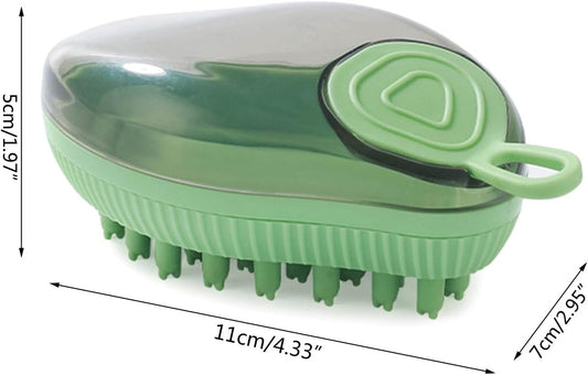 KFX-2510141 Silicone Dog Bath Brush with Soap Dispenser for Grooming and Massaging Pets