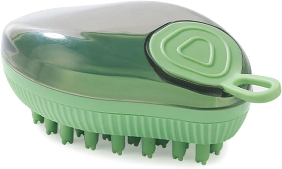 KFX-2510141 Silicone Dog Bath Brush with Soap Dispenser for Grooming and Massaging Pets