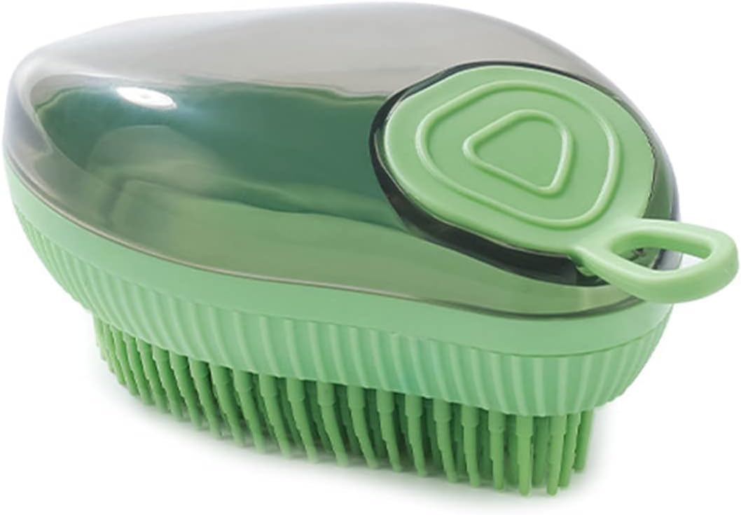 KFX-2510141 Silicone Dog Bath Brush with Soap Dispenser for Grooming and Massaging Pets