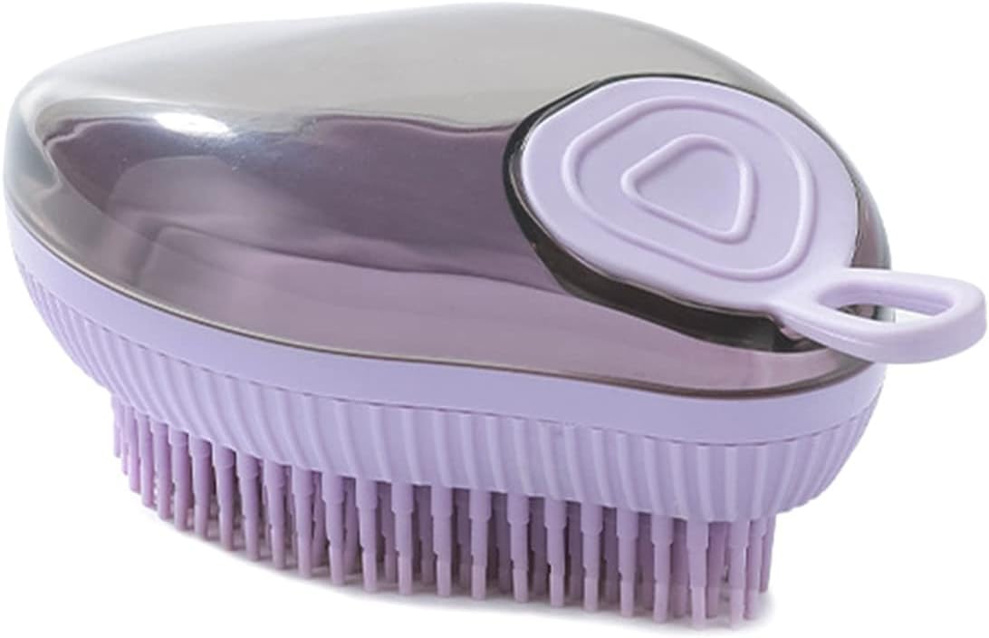 KFX-2510141 Silicone Dog Bath Brush with Soap Dispenser for Grooming and Massaging Pets