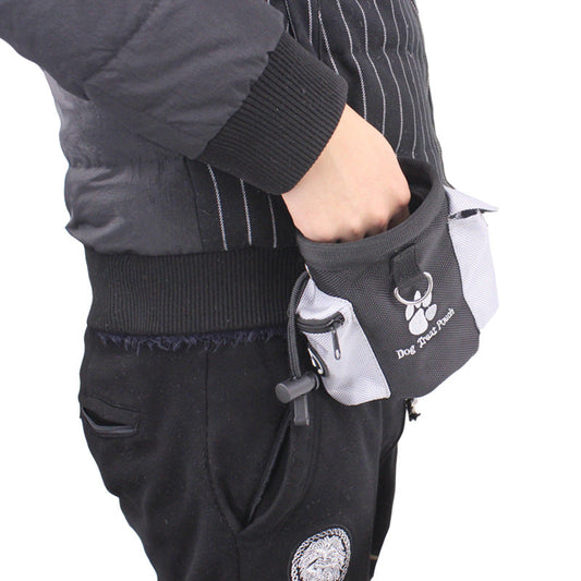 KFX-2514877 Pet Snack Bag Training Waist Pack - Durable Oxford Material, 1L Capacity, Black, Medium Hardness