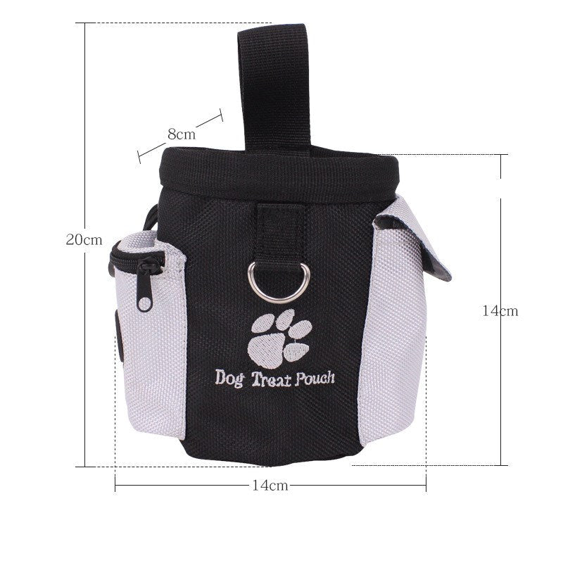 KFX-2514877 Pet Snack Bag Training Waist Pack - Durable Oxford Material, 1L Capacity, Black, Medium Hardness