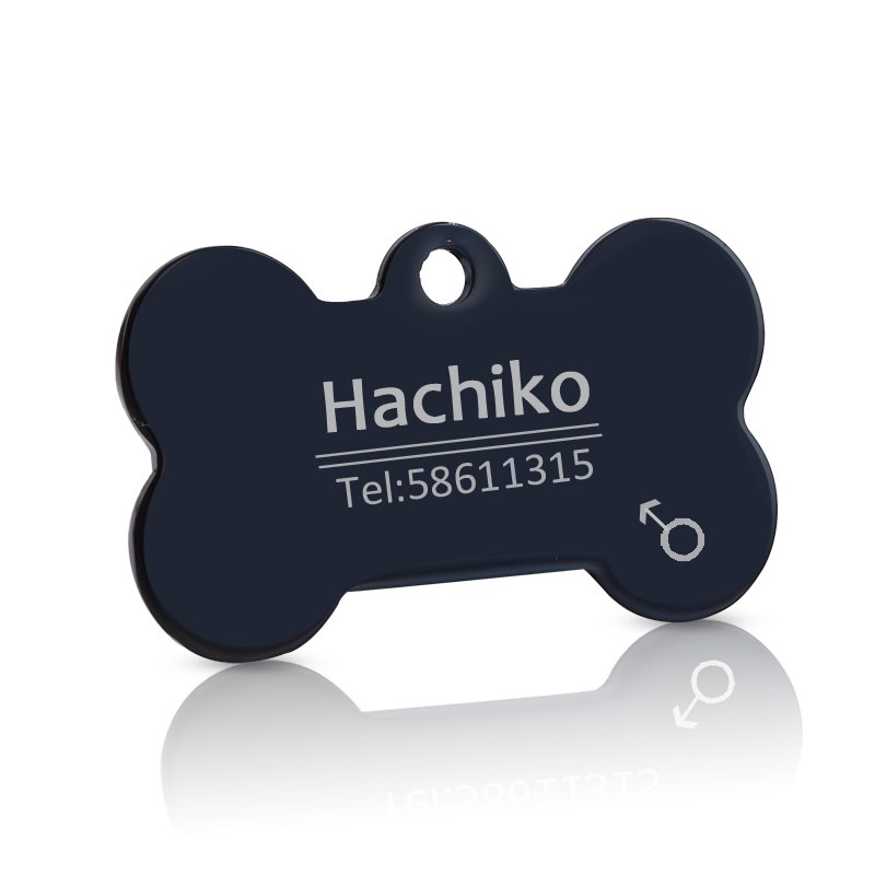 KFX-2515261 Titanium Steel Personalized Pet ID Tag - Durable Anti-Lost Design in Various Shapes