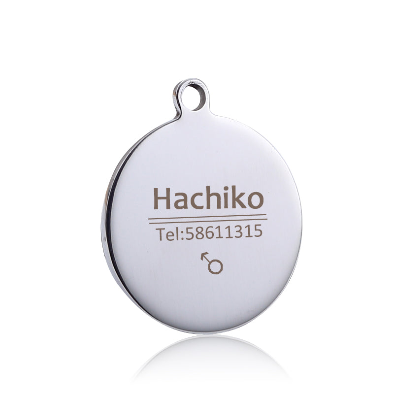 KFX-2515261 Titanium Steel Personalized Pet ID Tag - Durable Anti-Lost Design in Various Shapes