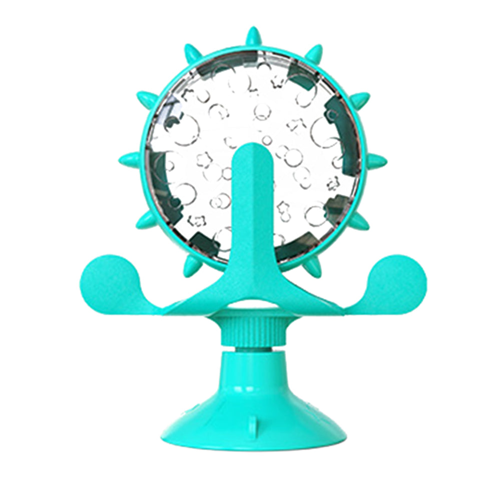 KFX-2516413 Pet Cat Toy Money-Making Slow Food Dispenser Wheel - Blue Green Yellow