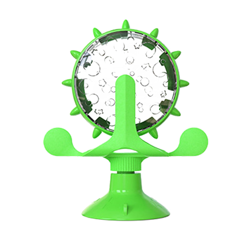 KFX-2516413 Pet Cat Toy Money-Making Slow Food Dispenser Wheel - Blue Green Yellow
