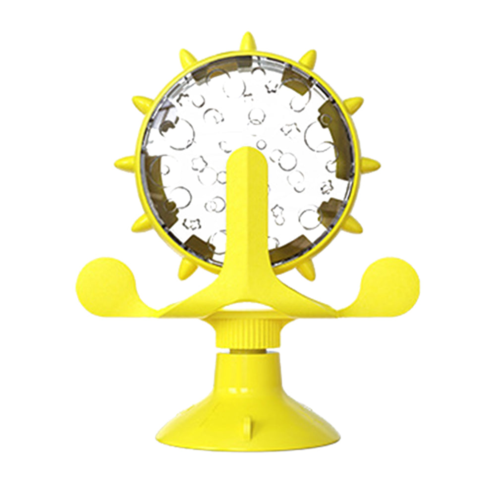 KFX-2516413 Pet Cat Toy Money-Making Slow Food Dispenser Wheel - Blue Green Yellow