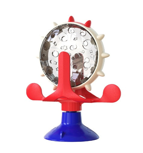 KFX-2516413 Pet Cat Toy Money-Making Slow Food Dispenser Wheel - Blue Green Yellow