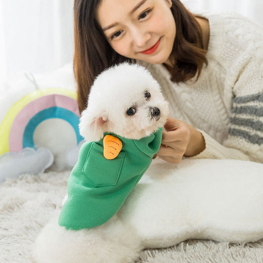 KFX-2517693 Cozy Milk Silk Sweater for Dogs - Autumn and Winter Styles in Green Radish and Purple Pineapple