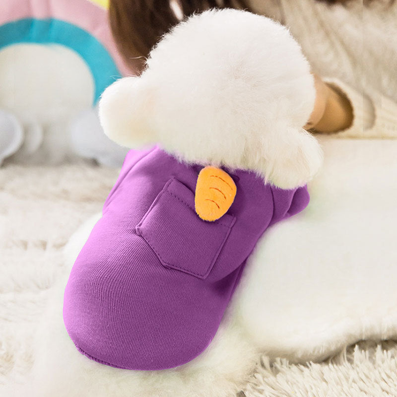 KFX-2517693 Cozy Milk Silk Sweater for Dogs - Autumn and Winter Styles in Green Radish and Purple Pineapple