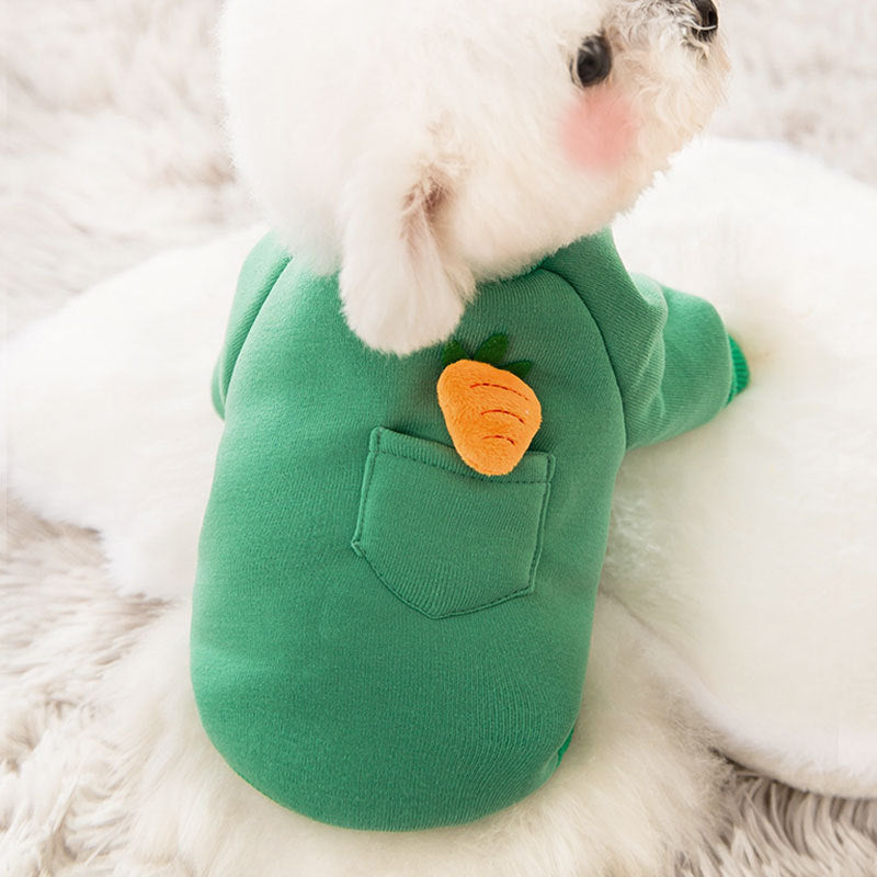 KFX-2517693 Cozy Milk Silk Sweater for Dogs - Autumn and Winter Styles in Green Radish and Purple Pineapple