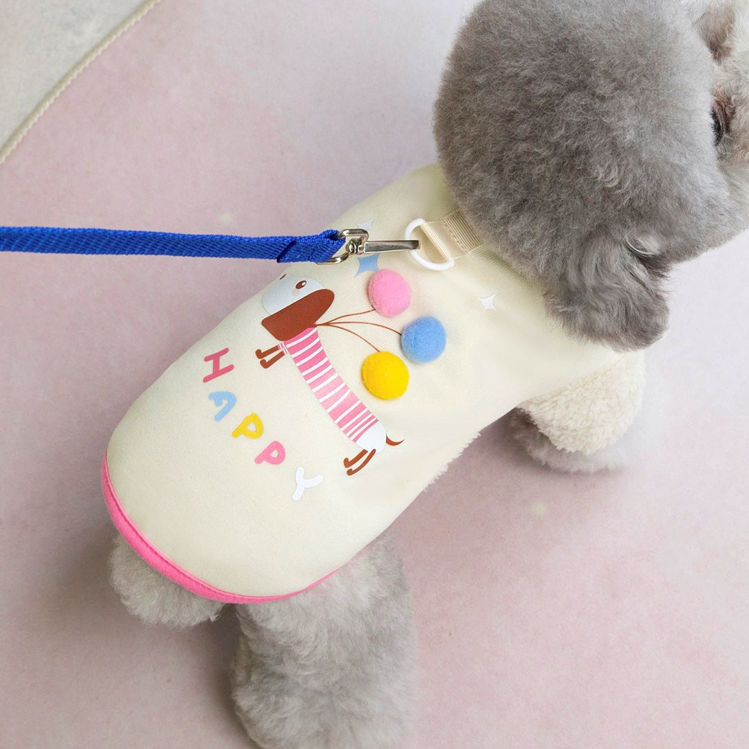KFX-2518205 Dachshund Balloon Fleece Lined Sweatshirt Vest for Small Dogs - Unisex Casual Wear