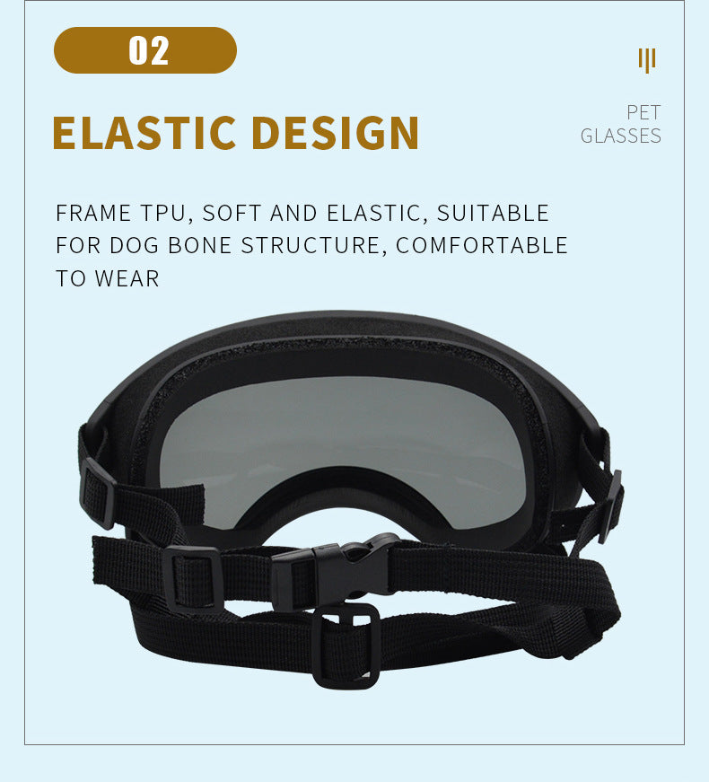 KFX-2519997 Ski Protective Goggles for Pets – Double Layer, Anti-Fog, Polarized, Windproof and Sandproof