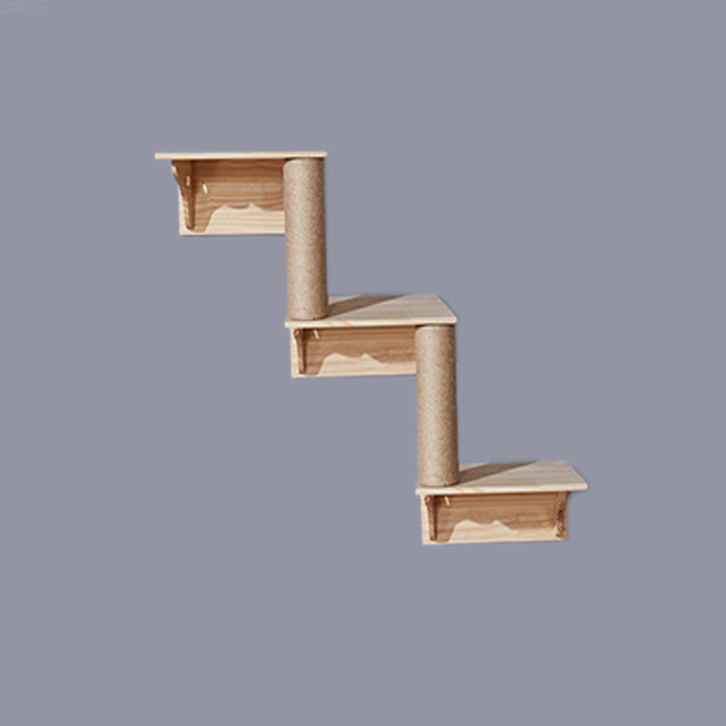KFX-2521661 Wall-Mounted Cat Jumping Platform Made of Solid Wood for Active Pets