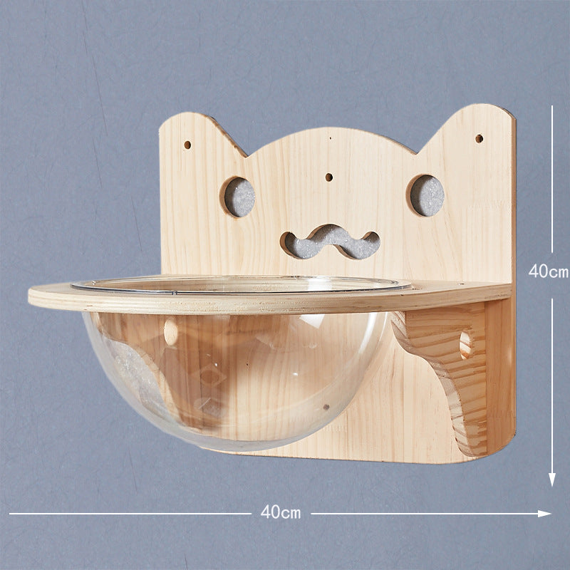 KFX-2521661 Wall-Mounted Cat Jumping Platform Made of Solid Wood for Active Pets