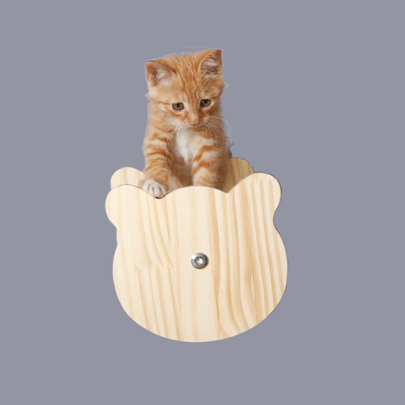 KFX-2521661 Wall-Mounted Cat Jumping Platform Made of Solid Wood for Active Pets