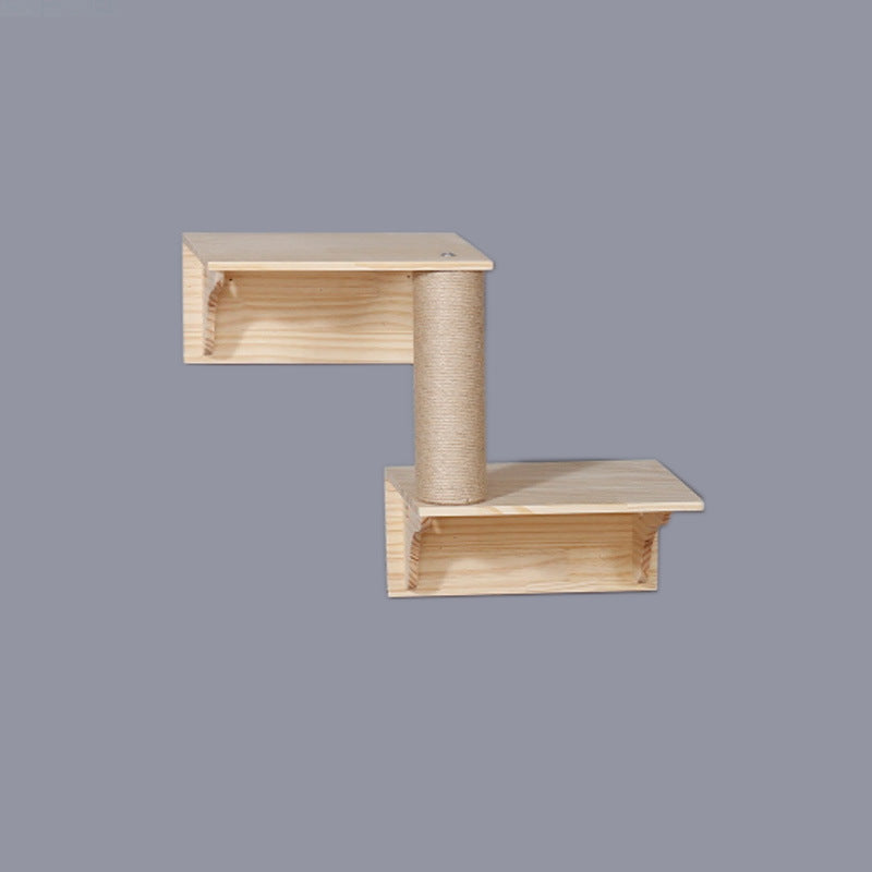 KFX-2521661 Wall-Mounted Cat Jumping Platform Made of Solid Wood for Active Pets