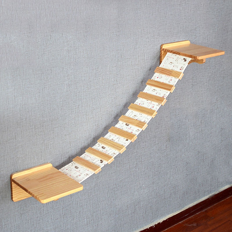 KFX-2521661 Wall-Mounted Cat Jumping Platform Made of Solid Wood for Active Pets