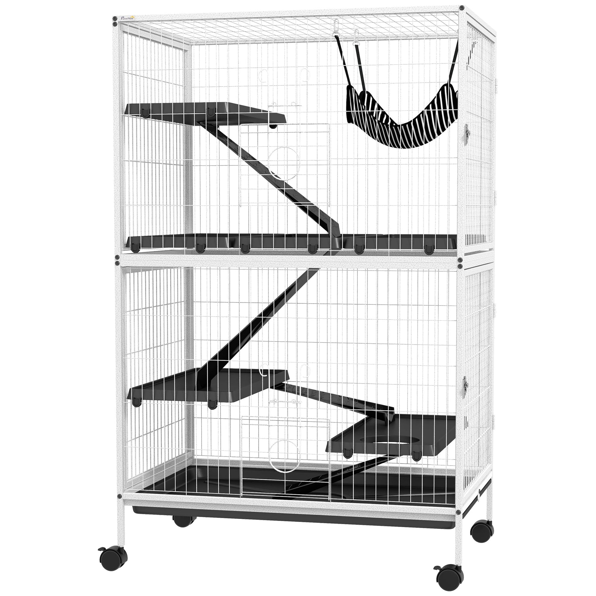 KFX-2522045 50" Rolling Small Animal Habitat with Hammock and 4 Access Doors