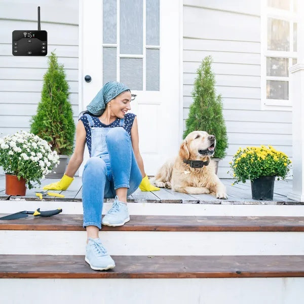 KFX-2523837 Wireless Electric Dog Fence System with Waterproof Receiver Collar for Small to Large Dogs
