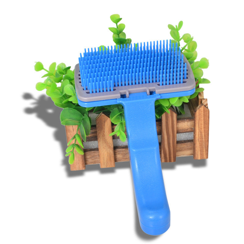 KFX-2523965 Self-Cleaning Pet Brush Comb for Dogs and Cats - Easy to Use Grooming Tool with Comfortable Handle