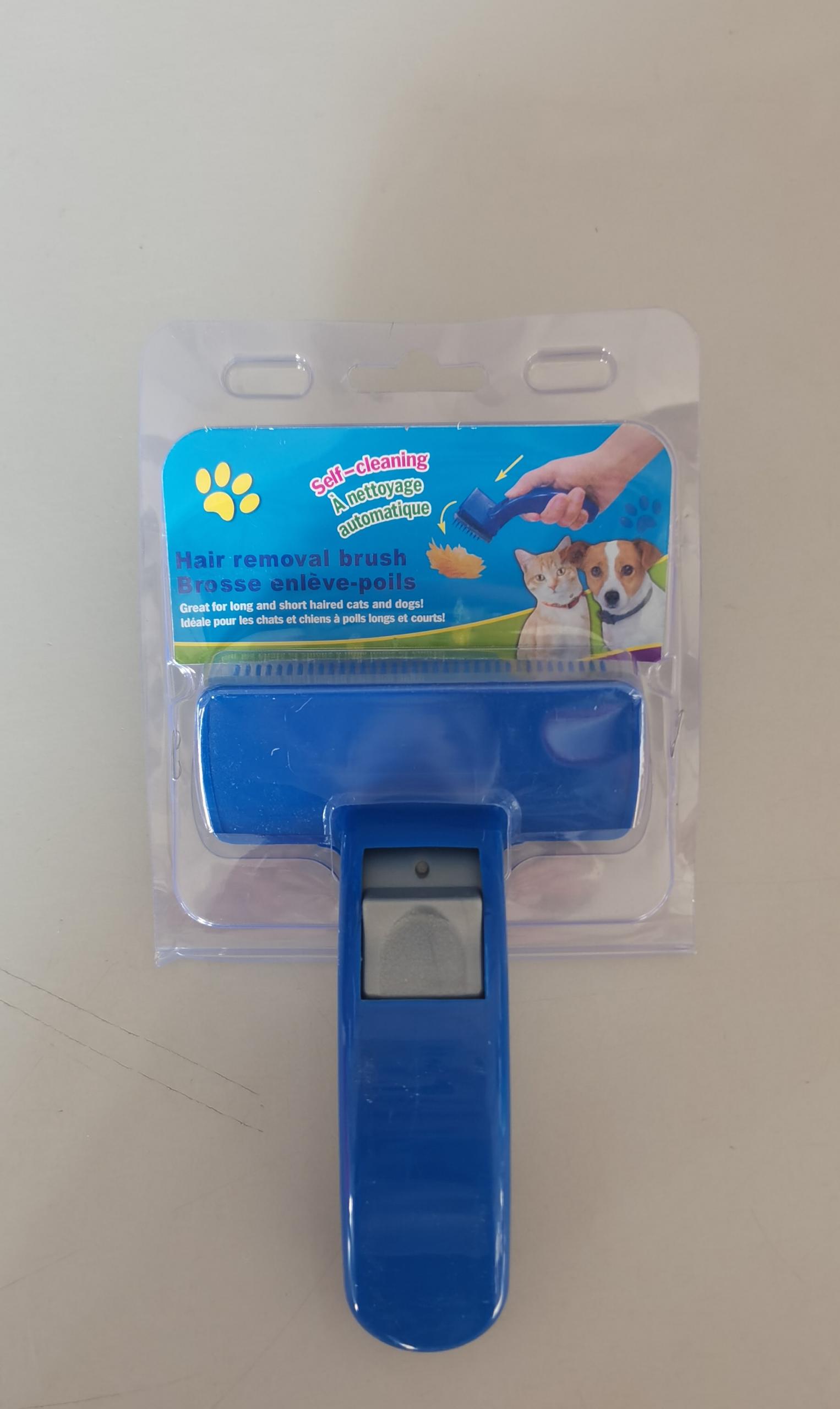 KFX-2523965 Self-Cleaning Pet Brush Comb for Dogs and Cats - Easy to Use Grooming Tool with Comfortable Handle