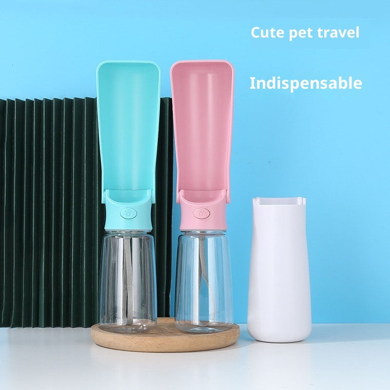 KFX-2524221 Portable Folding Pet Water Cup – Available in Blue, Pink, and Milky White, 350ML & 550ML with Activated Carbon