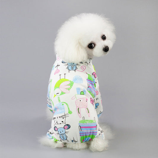 KFX-2524989 Cotton Dog Pajamas with Cartoon Fruit Pattern for Four-Legged Friends