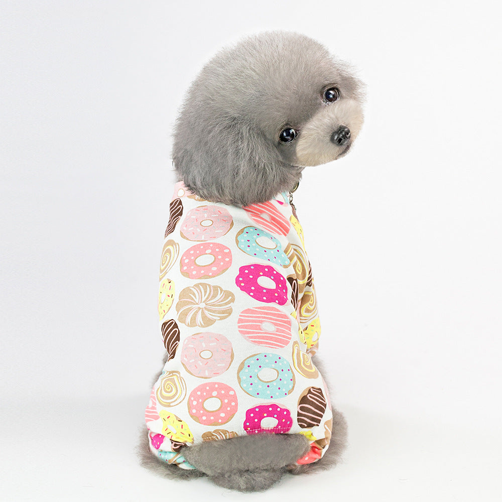 KFX-2524989 Cotton Dog Pajamas with Cartoon Fruit Pattern for Four-Legged Friends