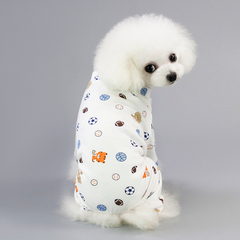 KFX-2524989 Cotton Dog Pajamas with Cartoon Fruit Pattern for Four-Legged Friends