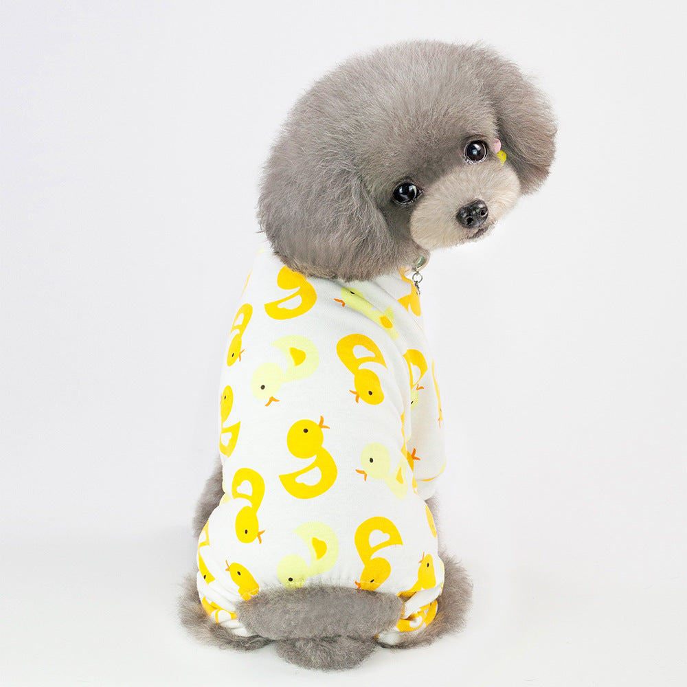 KFX-2524989 Cotton Dog Pajamas with Cartoon Fruit Pattern for Four-Legged Friends