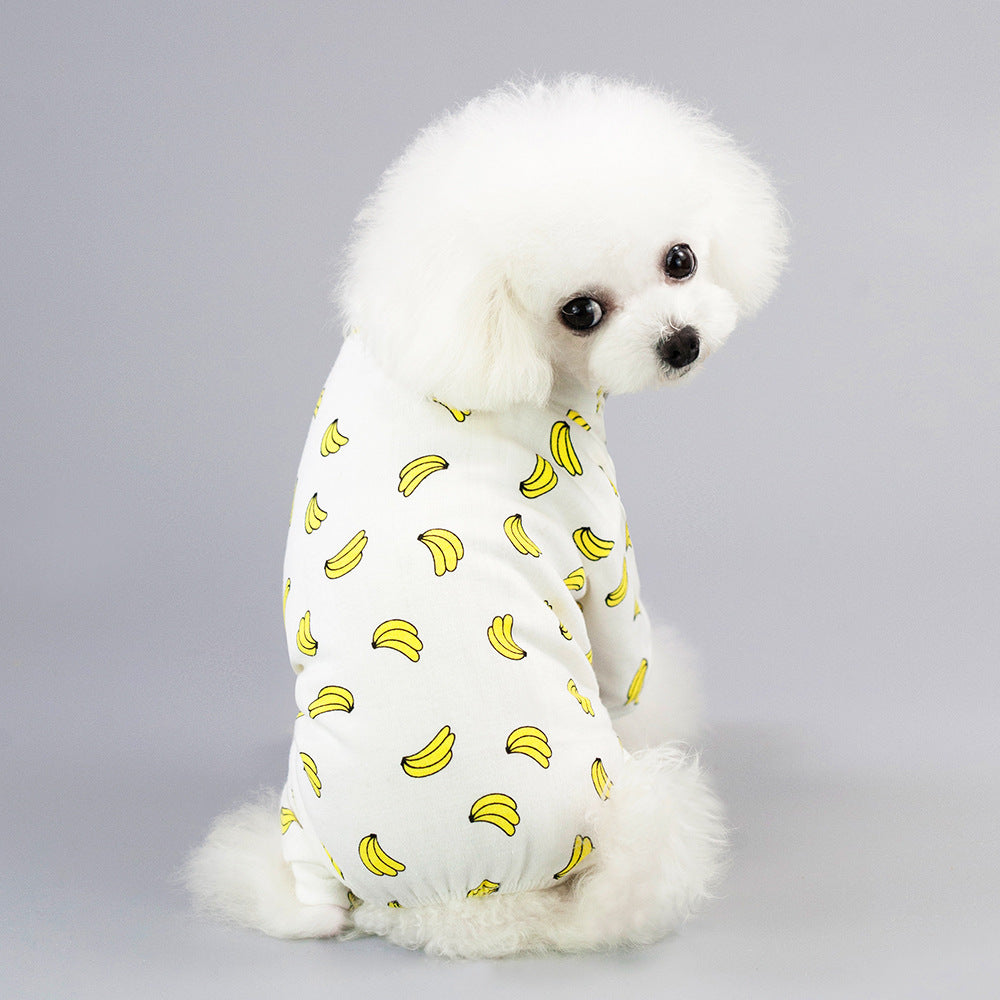 KFX-2524989 Cotton Dog Pajamas with Cartoon Fruit Pattern for Four-Legged Friends