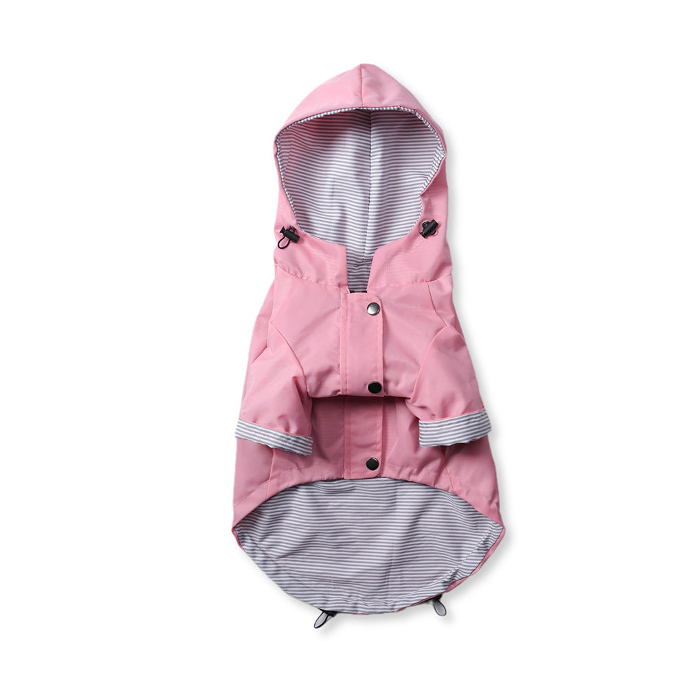 KFX-2525757 Windproof Retro Padded Raincoat for Dogs in Yellow, Pink, Red, Dark Blue - Multiple Sizes Available