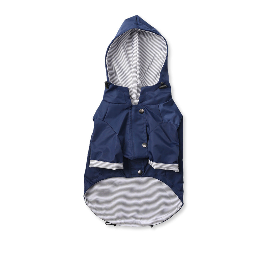 KFX-2525757 Windproof Retro Padded Raincoat for Dogs in Yellow, Pink, Red, Dark Blue - Multiple Sizes Available