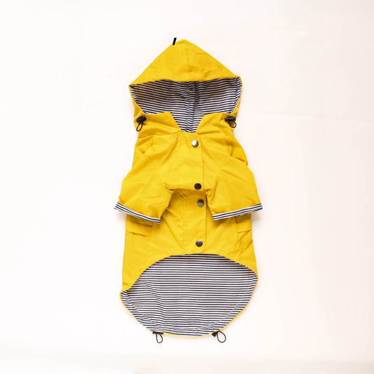KFX-2525757 Windproof Retro Padded Raincoat for Dogs in Yellow, Pink, Red, Dark Blue - Multiple Sizes Available