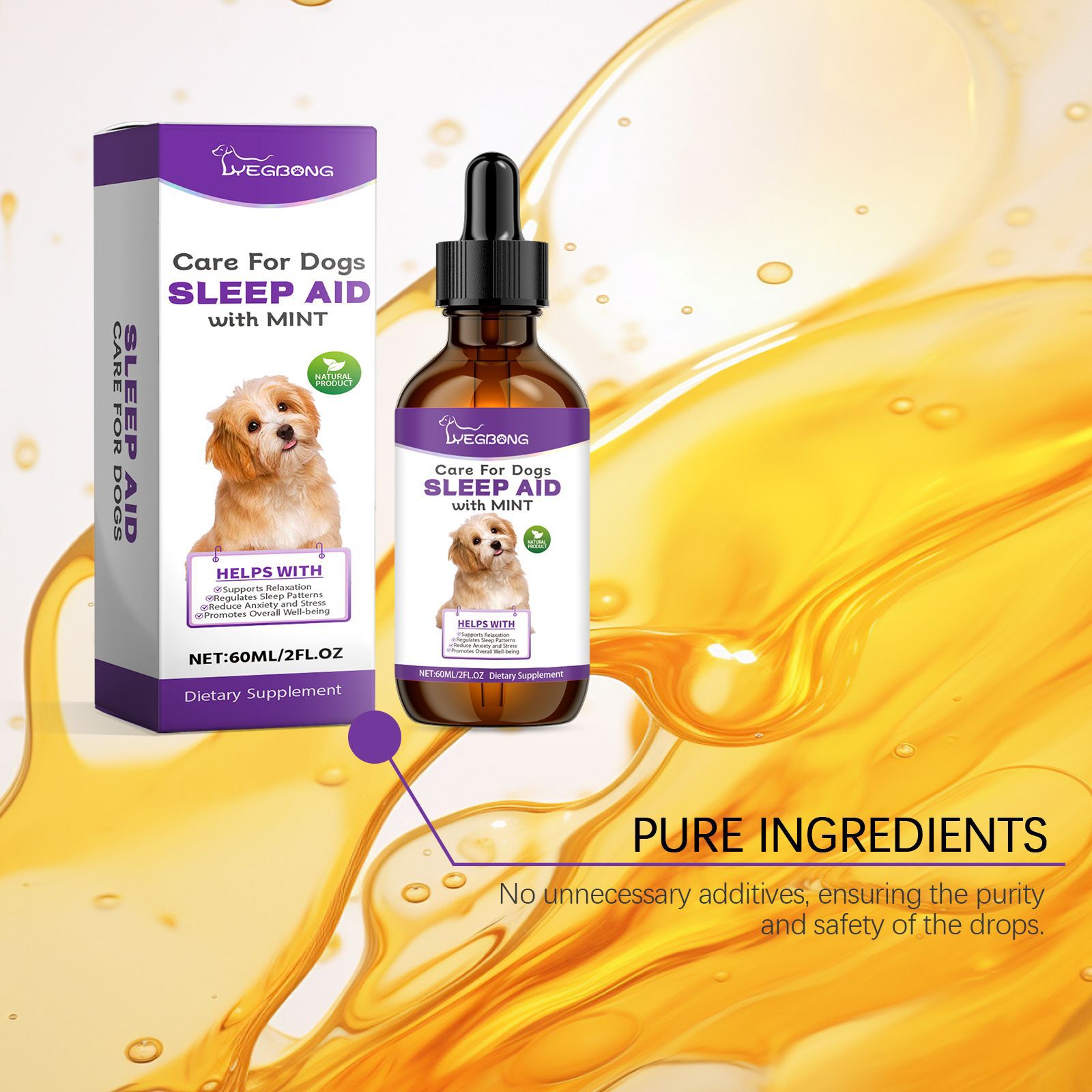 KFX-2526013 Dog Sleep Drops for Calm and Restful Nights - 60ml Nursing Drops