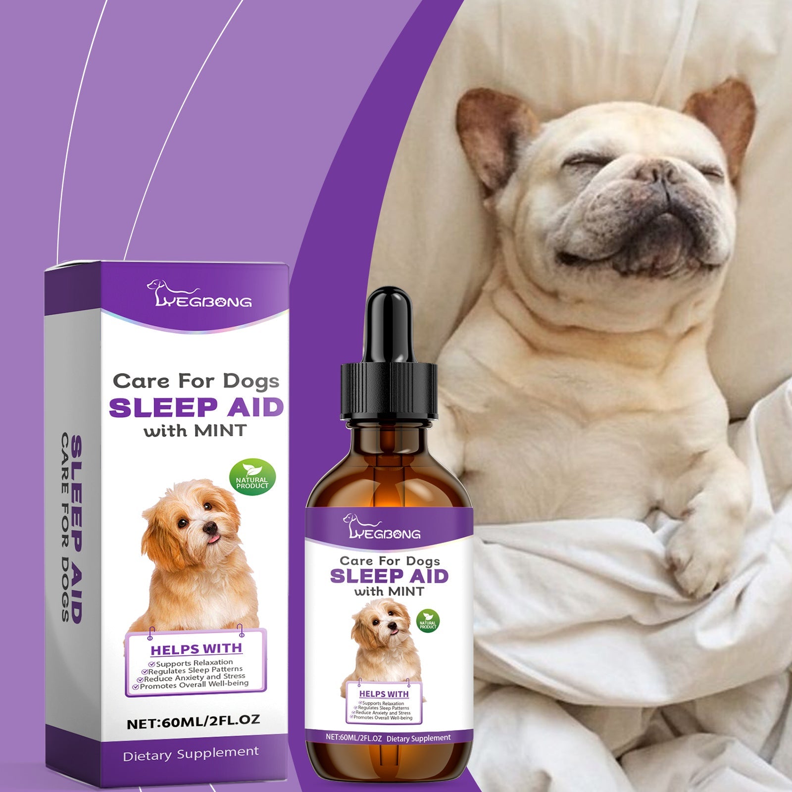 KFX-2526013 Dog Sleep Drops for Calm and Restful Nights - 60ml Nursing Drops