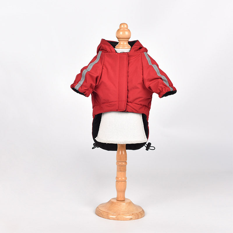 KFX-2526525 Winter Dog Clothing - Casual Black and Red Pet Clothes in Sizes S to XXL
